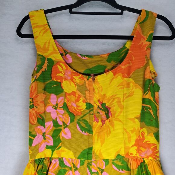 S Vintage Lord & Taylor Flower Power Mod 60's Sleeveless Sun Dress Floral - Picture 7 of 13